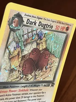 Dark Dugtrio 6/82 Holo Team Rocket Unlimited with Swirl Pokemon TCG - Image 3