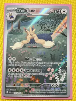 Pokemon TCG Stoutland 156/086 Sv: White Flare Illustration Rare Full Art Holo NM - Image 2