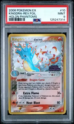 2006 POKEMON EX HOLON PHANTOMS #10 KINGDRA REVERSE HOLO PSA 9 MINT - Image 1
