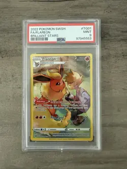 Pokemon Flareon TG01/TG30 Brilliant Stars Holo PSA 9 2022 - Image 1