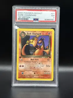 2000 POKEMON ROCKET 1ST EDITION #21 DARK CHARIZARD PSA 7 - Image 1