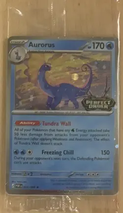 🔥 Pokemon TCG 🔥 Aurorus 024/088 Cosmo Holo Perfect Order Stamped Promo SEALED - Image 1