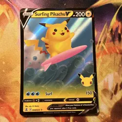 Surfing Pikachu V -008/025 Pokemon 25 Celebrations Ultra Rare NM - Image 1