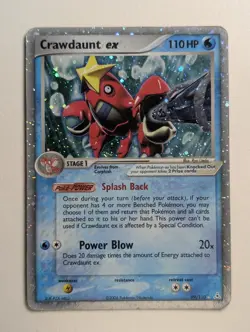 Heavily Played 2006 Pokemon EX Holon Phantoms Crawdaunt EX 99/110 Ultra Rare - Image 1