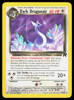 DARK DRAGONAIR 33/82 VINTAGE UNCOMMON TEAM ROCKET POKEMON NM - Image 1