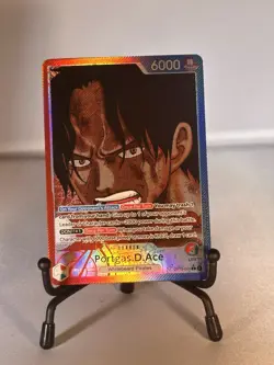 Bandai Portgas D. Ace OP13-002 Leader 6000 Power Holo Special Rare One Piece - Image 1