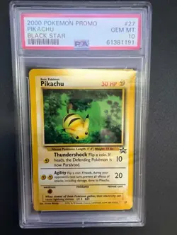 2000 Pokemon Promo Black Star #27 Pikachu Black Star PSA 10 GEM MINT - Image 1