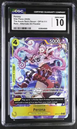 2026 One Piece The Azure Sea's Seven Perona CGC 10 #OP14-111 - Image 1