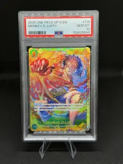2025 One Piece OP13 EN #118 Monkey D. Luffy PSA 10 GEM MINT - Image 1