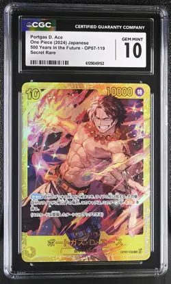 2024 One Piece 500 Years In The Future Portgas D. Ace Japanese CGC 10 #OP07-119 - Image 1