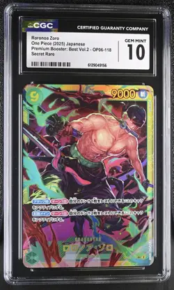 2025 Best Vol.2 Roronoa Zoro Japanese CGC 10 #OP06-118 - Image 1