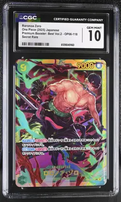 2025: Best Vol.2 Roronoa Zoro Japanese CGC 10 #OP06-118 - Image 1