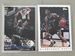 Upper Deck Topps 2 Card Lot Anfernee Hardaway Orlando Magic 1993-95 Players Club - Image 1