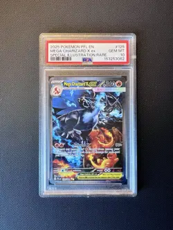 PSA 10 MEGA CHARIZARD X EX 125/094 Phantasmal Flames Pokemon Card - Image 1