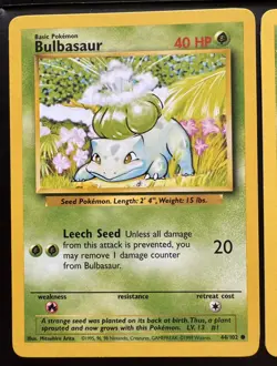 Rare Pokemon TCG Cards Bulbasaur Common 44/102 Ivysaur Uncommon 30/102 - Image 3