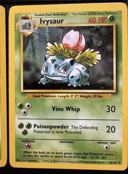 Rare Pokemon TCG Cards Bulbasaur Common 44/102 Ivysaur Uncommon 30/102 - Image 4