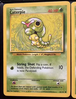 Rare Pokemon TCG Cards Caterpie Common 45/102 Metapod Common 54/102 - Image 3