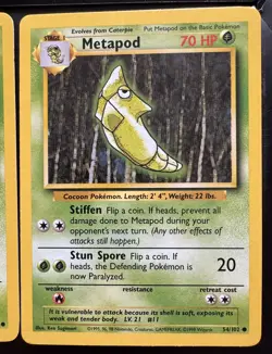 Rare Pokemon TCG Cards Caterpie Common 45/102 Metapod Common 54/102 - Image 4