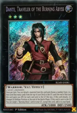 BLMR-EN081 DANTE, TRAVELER OF THE BURNING ABYSS SECRET RARE 1ST ED YuGiOh CARD - Image 1