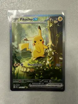 WELL CENTERED! Pokemon Pikachu EX Full Art Holo 276/217 ASC Rare Card - Image 3