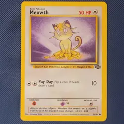 Meowth 56/64 - Jungle - Common Vintage WOTC Pokemon Card - NM - Image 1