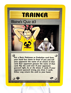 1st Edition Blaine's Quiz #3 112/132 - Gym Challenge - Trainer - Pokemon - NM - Image 1