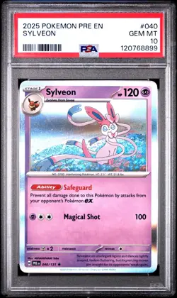 2025 POKEMON PRE EN-PRISMATIC EVOLUTIONS #040 SYLVEON PSA 10 Gem 💎💎💎 - Image 1