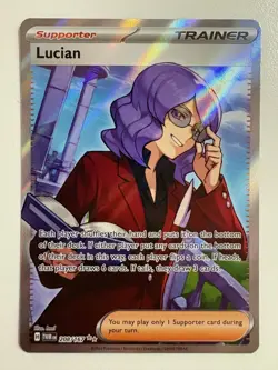 Pokemon TCG: 2024 Twilight Masquerade Ultra Rare Full Art Lucian (208/167) - Image 1