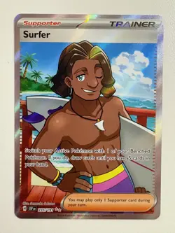 Pokemon TCG: 2024 Surging Sparks Ultra Rare Full Art Surfer (235/191) - Image 1