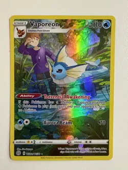 Pokemon TCG: 2022 Brilliant Stars Trainer Gallery Vaporeon (TG02/TG30) - Image 1