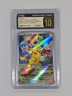 CGC Pristine 10 Pikachu Promo 004/SV-P Pokemon TCG Chinese Gem Vol - Image 1