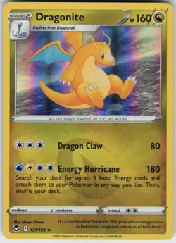 Dragonite 131/195 Rare Silver Tempest Pokemon Holo Near Mint - Image 1