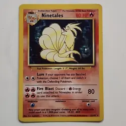 Pokemon Ninetails Holo Rare Base Set 12/102 Unlimited MP 1999 - Image 1