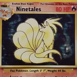Pokemon Ninetails Holo Rare Base Set 12/102 Unlimited MP 1999 - Image 3