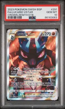 Pokemon TCG - Lucario Vstar #SWSH291 - Black Star Promo - PSA 10 - GEM MINT - Image 1
