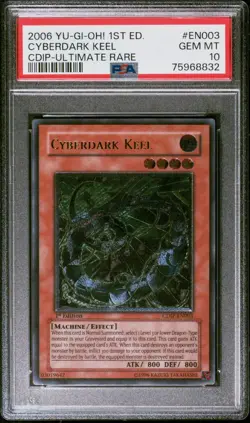 Yu-Gi-Oh! Cyberdark Keel CDIP-EN003 Ultimate Rare 1st Edition Euro PSA 10 - Image 1