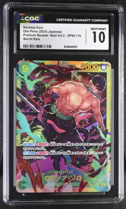 2025: Best Vol.2 Roronoa Zoro Japanese CGC 10 #OP06-118 - Image 1
