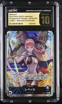 CGC 10 Pristine One Piece Rebecca OP04-039 Kingdoms Of Intr Alt Art Leader Jpn - Image 1
