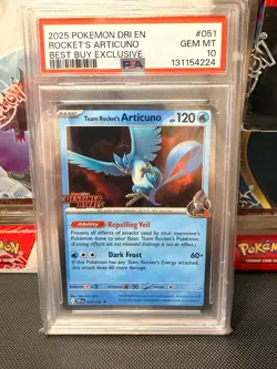 Pokemon Team Rocket's Articuno 051/182 Best Buy Exclusive English 2025 PSA 10 - Image 1