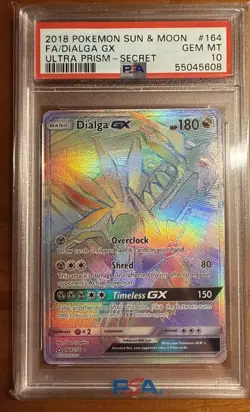 2018 POKEMON SUN & MOON ULTRA PRISM SECRET #164 FULL ART/DIALGA GX PSA 10 - Image 3