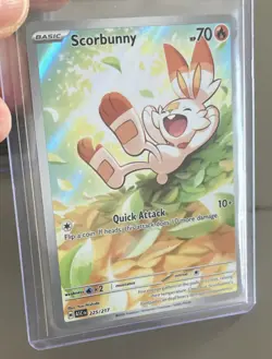 Scorbunny 225/217 ASC Holo Basic Fire 70 HP 10+ Attack Pokemon TCG - Image 1