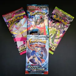Pokemon TCG: Journey Together Booster Pack + JPN Mega Evolution Booster Lot - Image 1