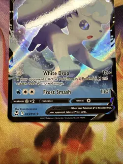 Alolan Vulpix V - 033/195 Ultra Rare Silver Tempest Pokemon TCG NM - Image 3