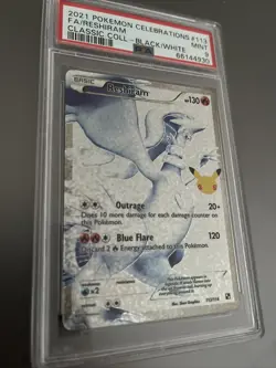 2021 Pokemon Celebrations Classic Collections Reshiram B/W #113 PSA 9 Mint! - Image 2