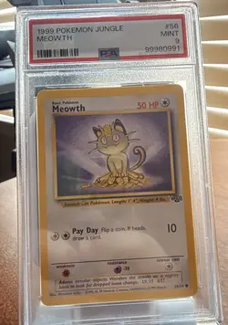 1999 Pokemon Jungle Meowth #56/64 PSA 9 - Image 1