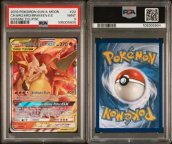 2019 Pokemon SUN MOON TAG TEAM CHARIZARD BRAIXEN GX COSMIC ECLIPSE #22 PSA 9 - Image 3