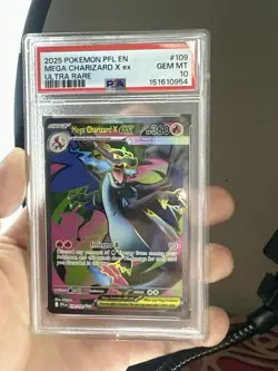 2025 POKEMON PFL EN #109-PHANTASMAL FLAMES ULTRA RARE MEGA CHARIZARD X ex PSA 10 - Image 3