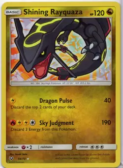 SHINING RAYQUAZA 2017 POKEMON TCG SHINING LEGENDS #56/73! - Image 1