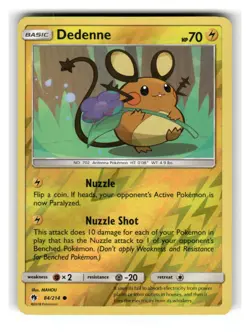 Dedenne 84/214 Common Lost Thunder Pokemon Reverse Holo Near Mint - Image 1
