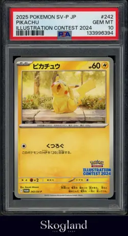2025 POKEMON SV-P JP PIKACHU ILLUSTRATION CONTEST 2024 #242 PSA 10 GEM MT - Image 1